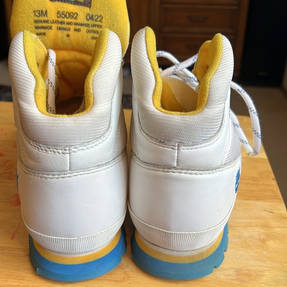 Timberland boots size 13 M colors, white yellow royal blue - Picture 2 of 6